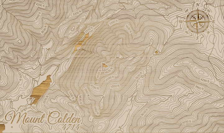 FP1112 - Mt Colden, NY Engraved Map (Silver)
