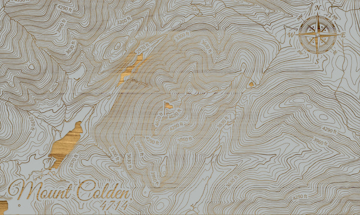 FP1112 - Mt Colden, NY Engraved Map (Silver)