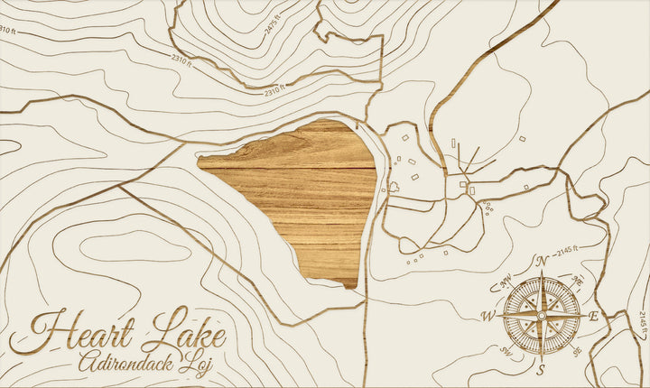 FP1112 - Heart Lake, NY Engraved Map (Silver)