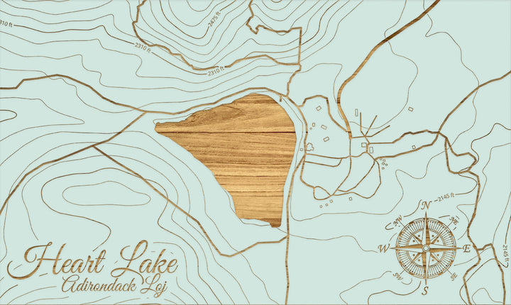 FP1112 - Heart Lake, NY Engraved Map (Silver)