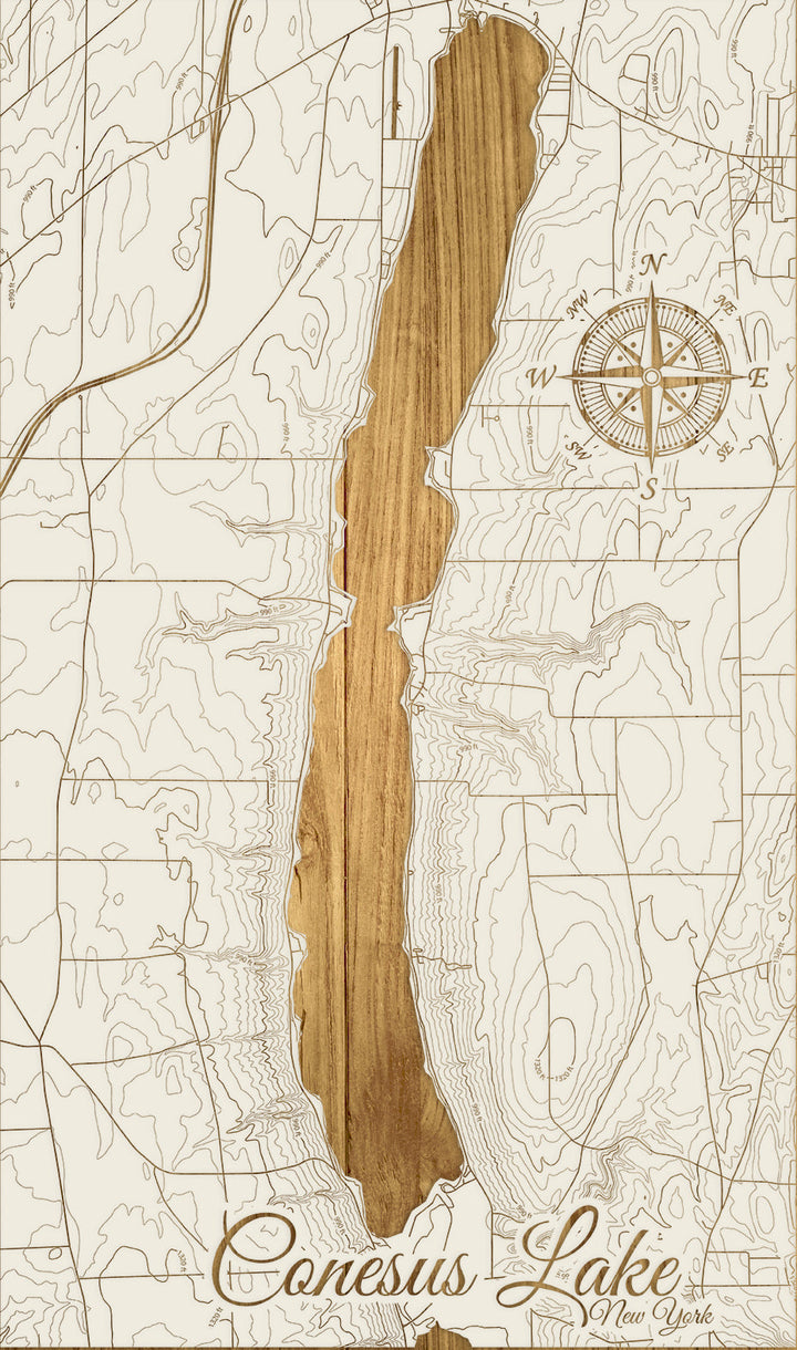 FP1543 - Conesus Lake, NY Topo Engraved Map (Standard)