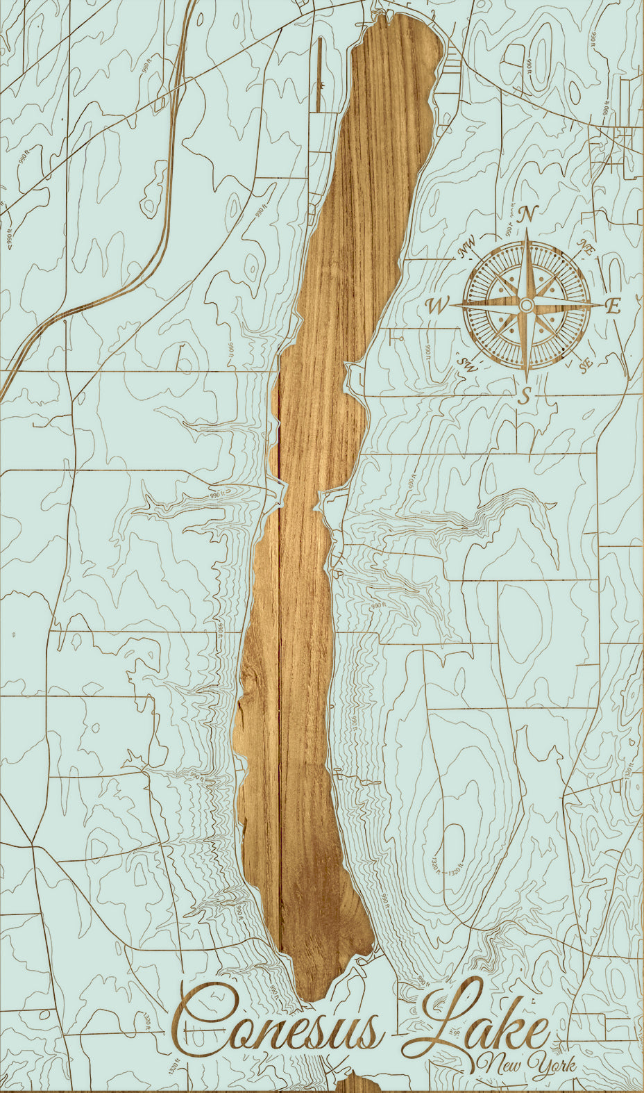 FP1543 - Conesus Lake, NY Topo Engraved Map (Standard)