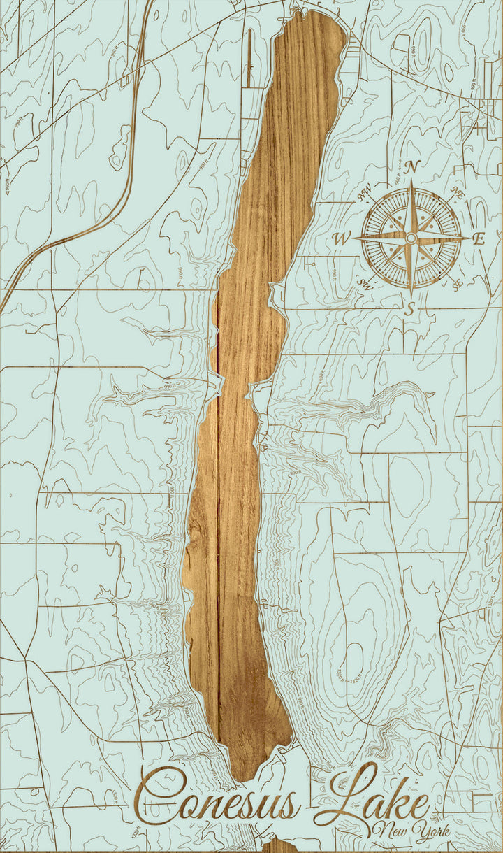 FP1543 - Conesus Lake, NY Topo Engraved Map (Standard)