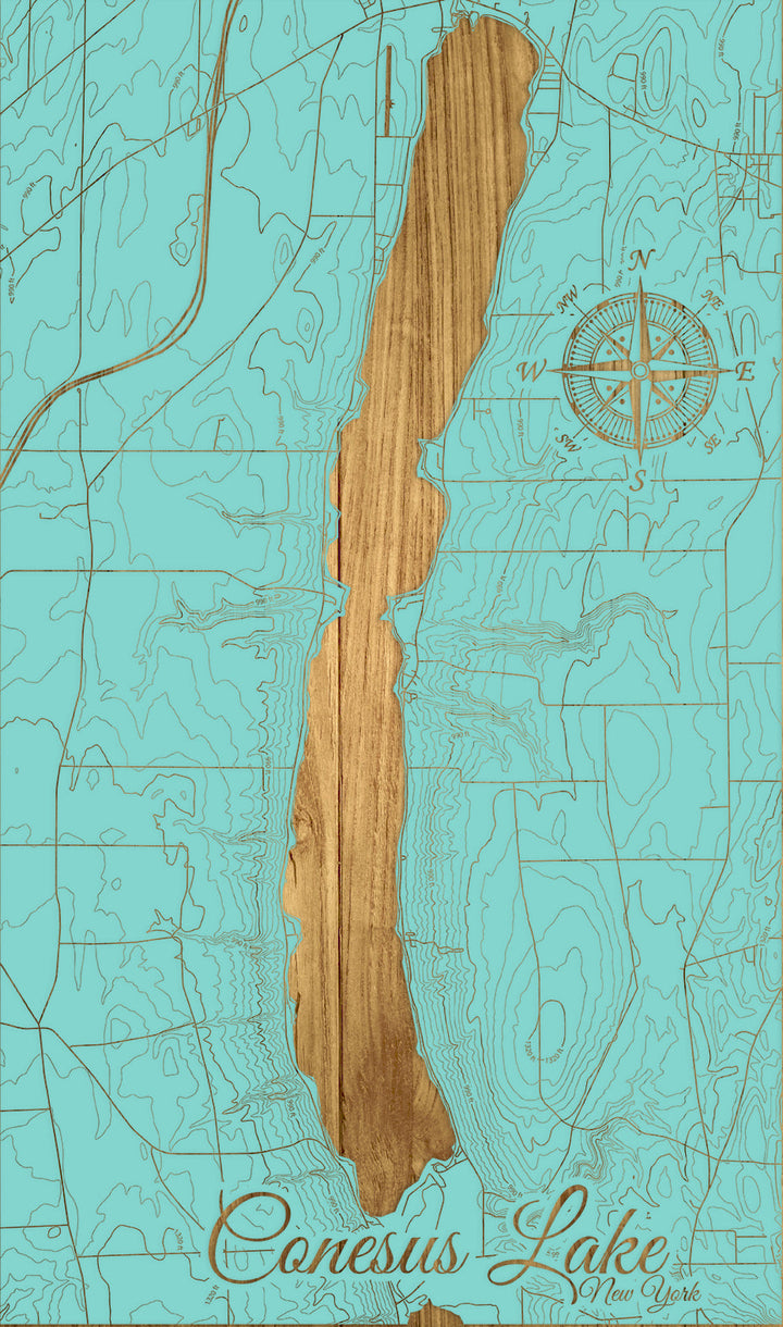 FP1543 - Conesus Lake, NY Topo Engraved Map (Standard)