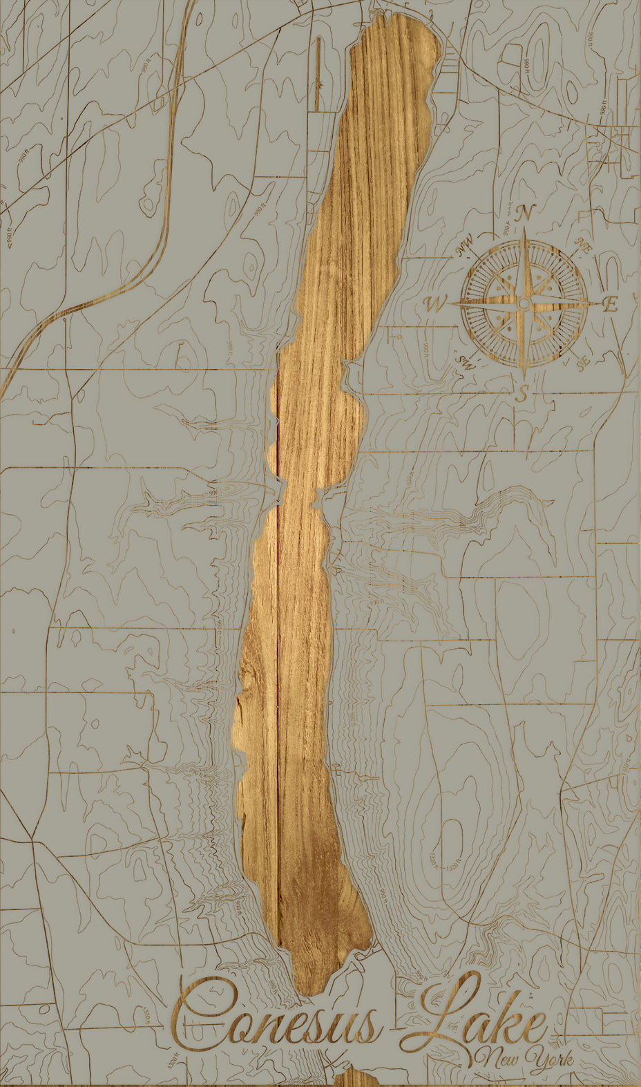 FP1543 - Conesus Lake, NY Topo Engraved Map (Standard)