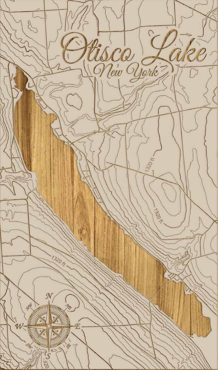 FP1543 - Otisco Lake, NY Engraved Map (Standard)