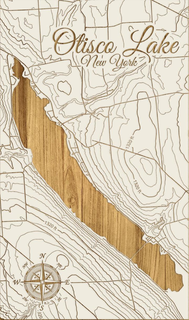 FP1543 - Otisco Lake, NY Engraved Map (Standard)