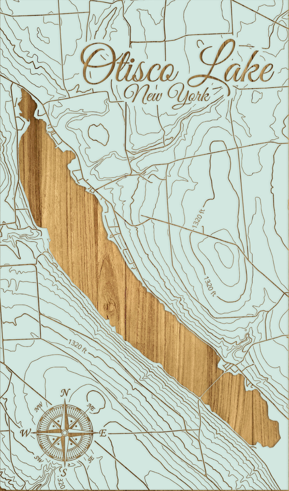 FP1543 - Otisco Lake, NY Engraved Map (Standard)