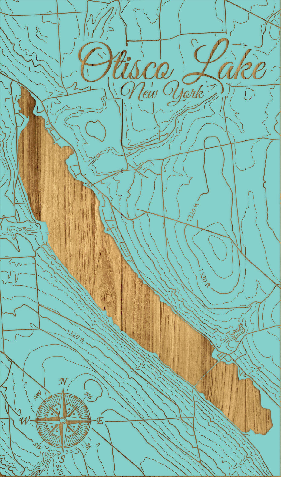 FP1543 - Otisco Lake, NY Engraved Map (Standard)