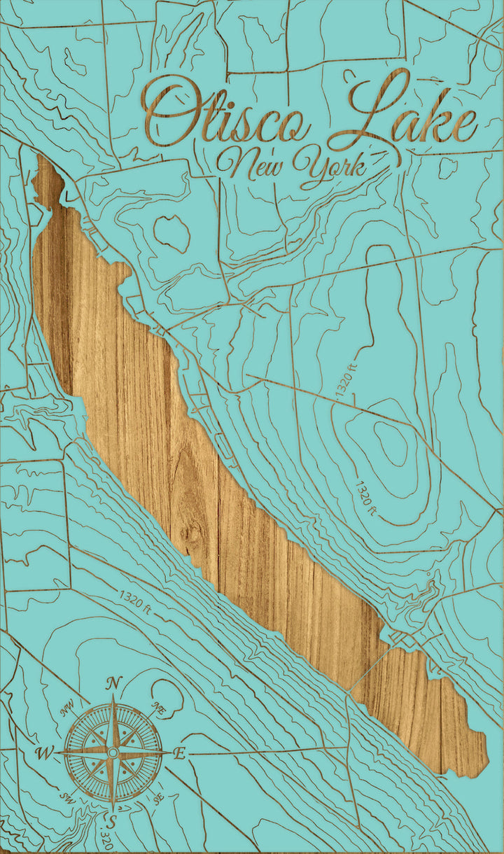 FP1543 - Otisco Lake, NY Engraved Map (Standard)
