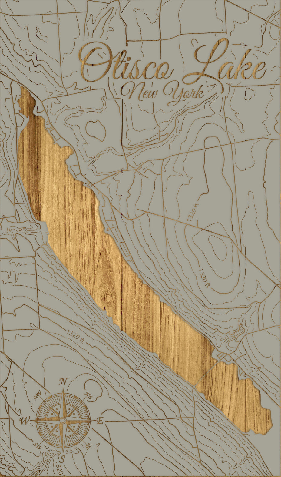 FP1543 - Otisco Lake, NY Engraved Map (Standard)