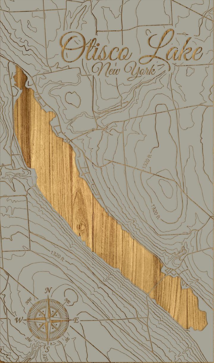 FP1543 - Otisco Lake, NY Engraved Map (Standard)