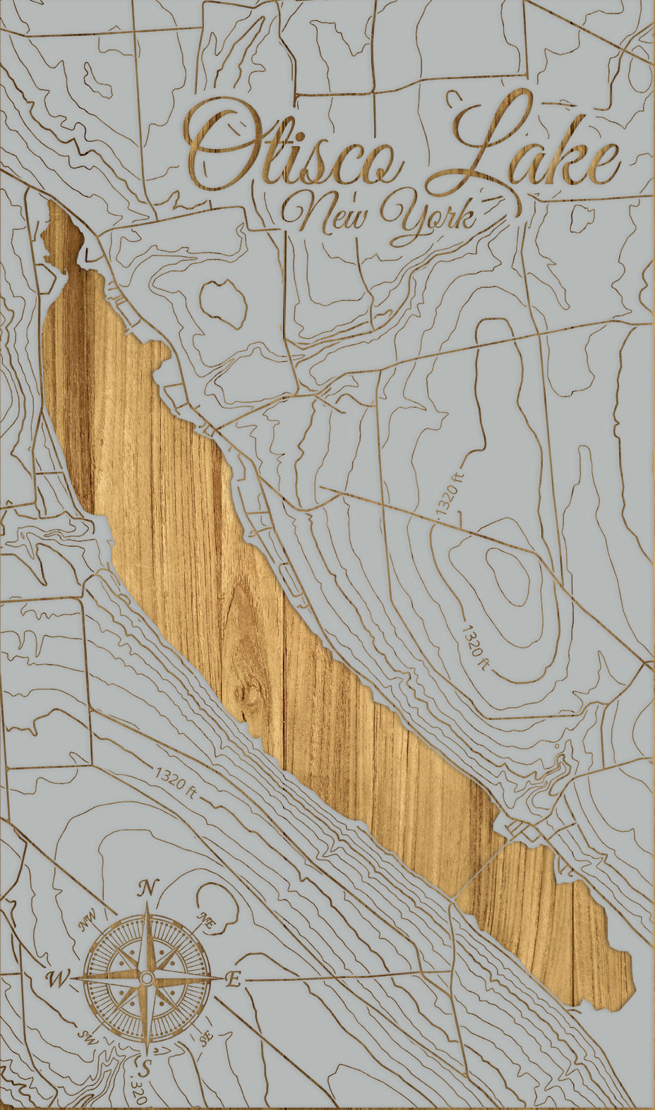 FP1543 - Otisco Lake, NY Engraved Map (Standard)