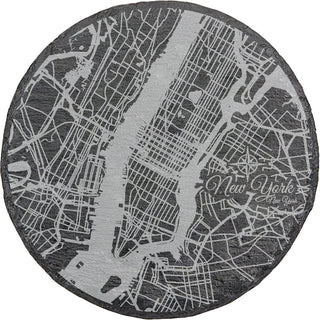 New York City, New York Round Slate Coaster