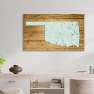 Oklahoma Isolated Engraved Map (Standard)