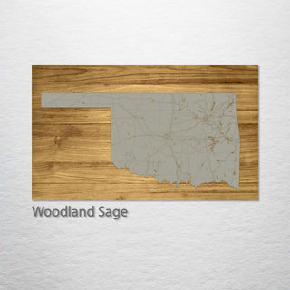 Oklahoma Isolated Engraved Map (Standard)