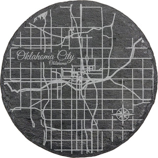 Oklahoma City, Oklahoma Round Slate Coaster