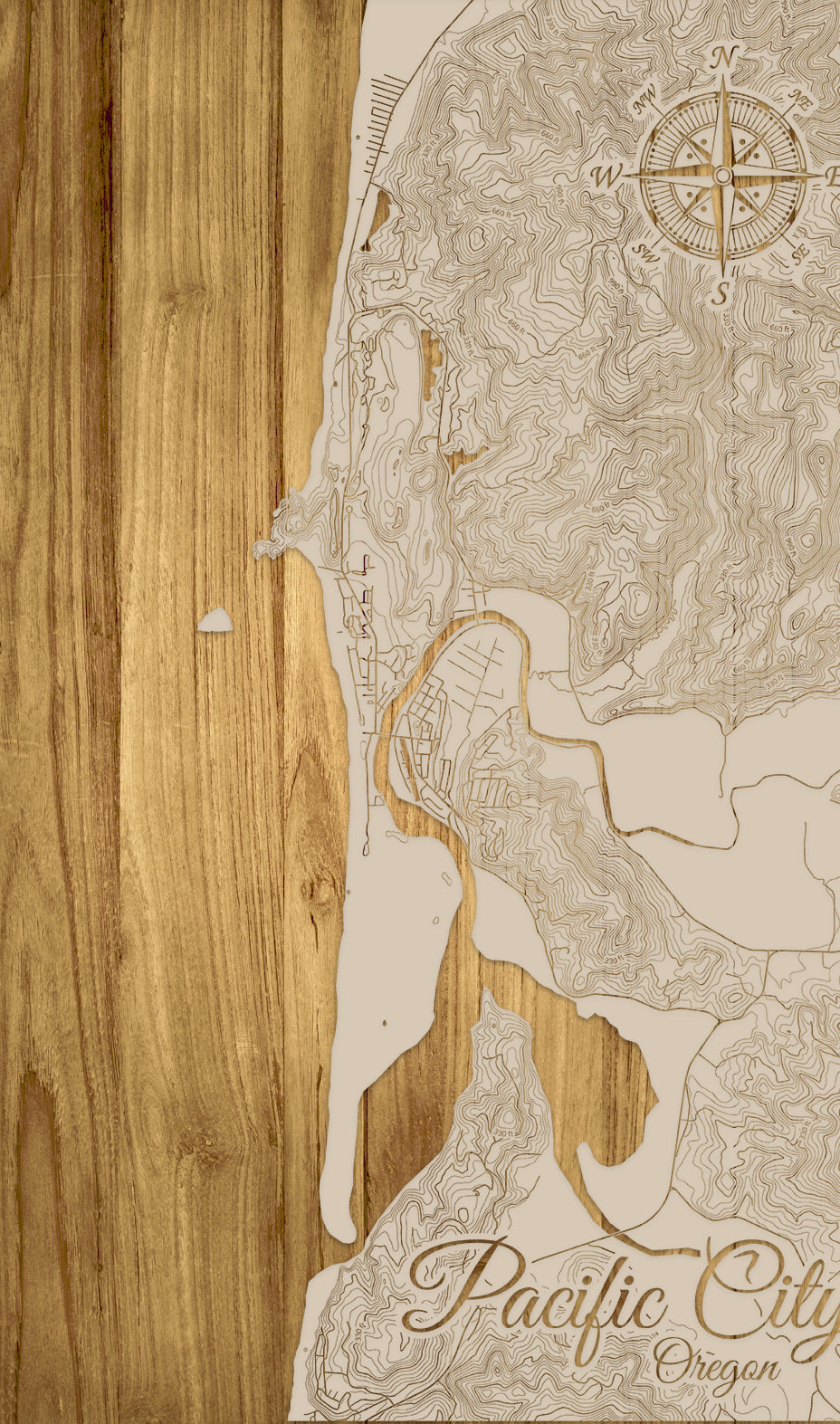 FP0879 - Pacific City, OR Engraved Map (Standard)