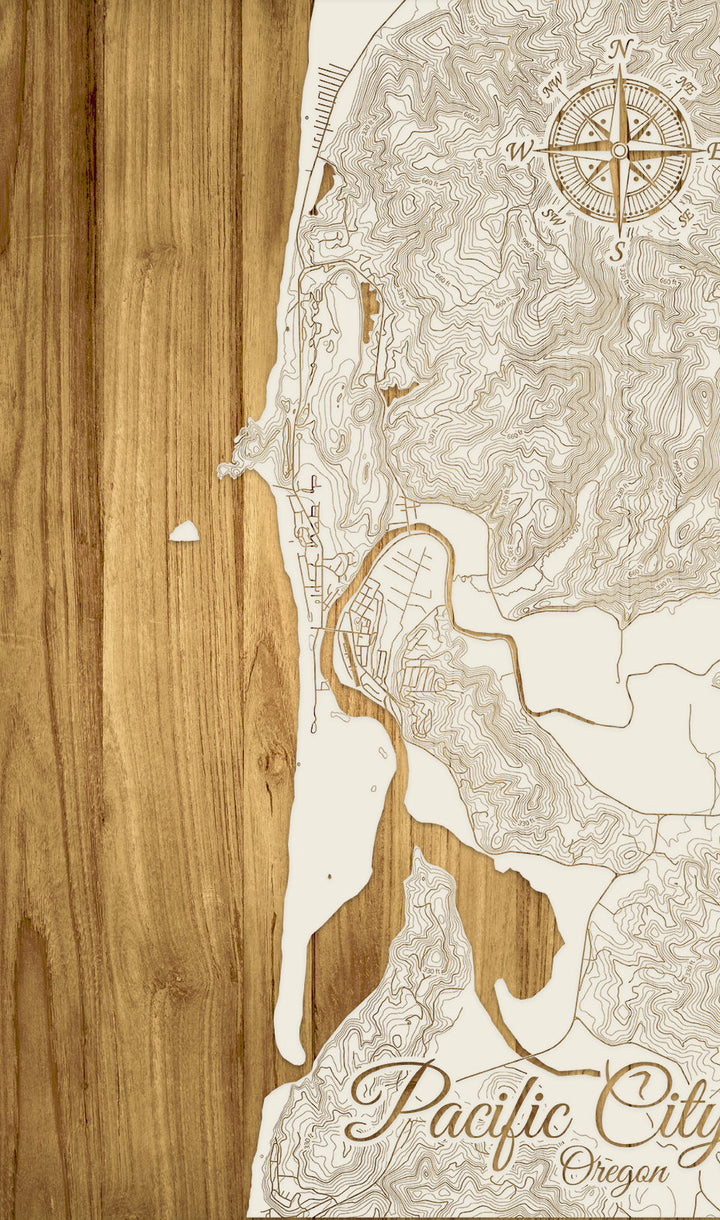 FP0879 - Pacific City, OR Engraved Map (Standard)