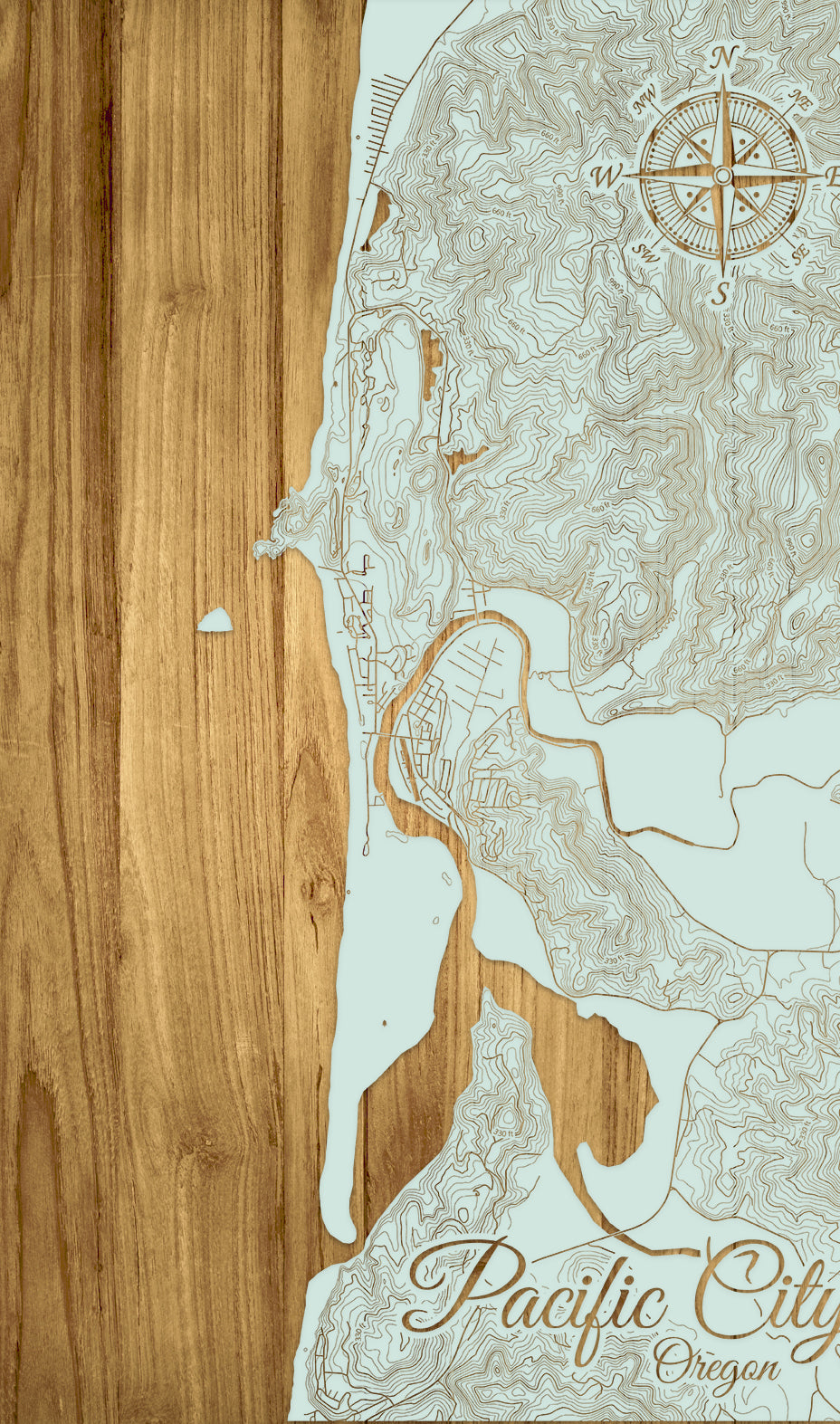 FP0879 - Pacific City, OR Engraved Map (Standard)
