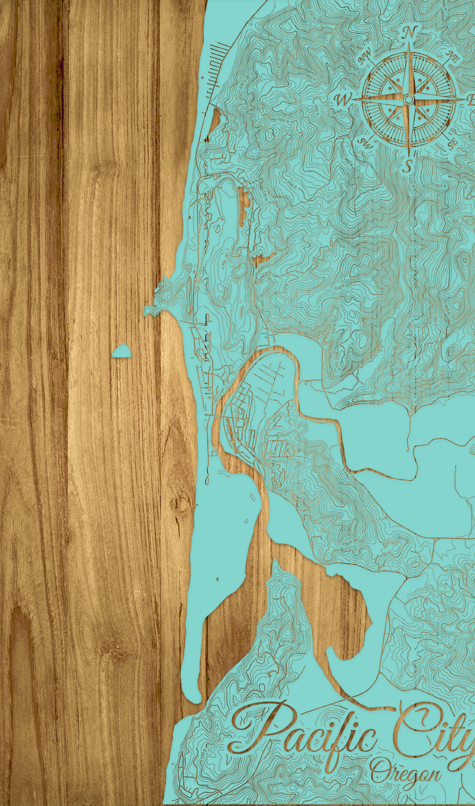 FP0879 - Pacific City, OR Engraved Map (Standard)