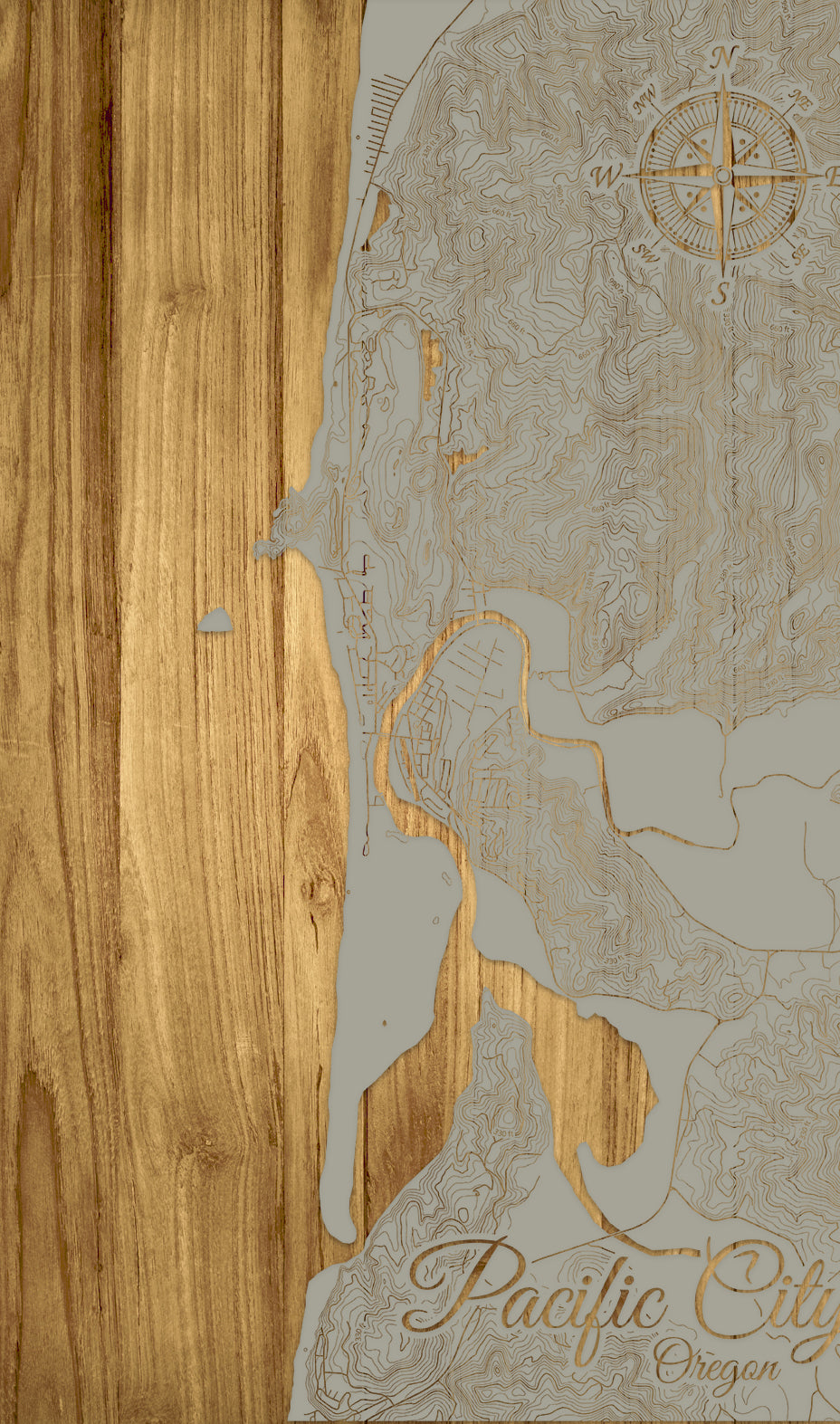 FP0879 - Pacific City, OR Engraved Map (Standard)