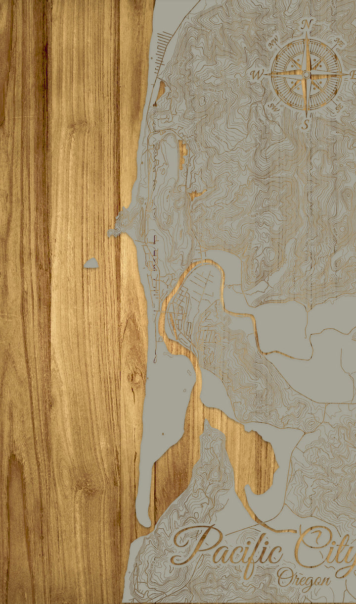 FP0879 - Pacific City, OR Engraved Map (Standard)