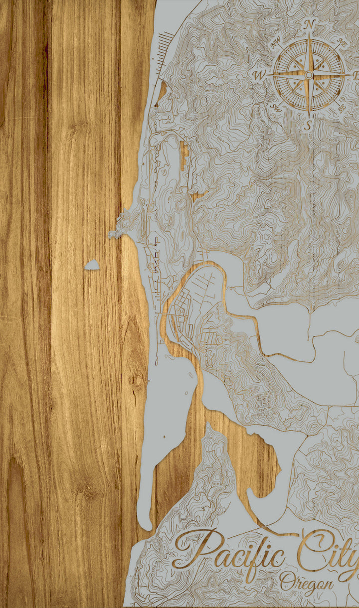 FP0879 - Pacific City, OR Engraved Map (Standard)