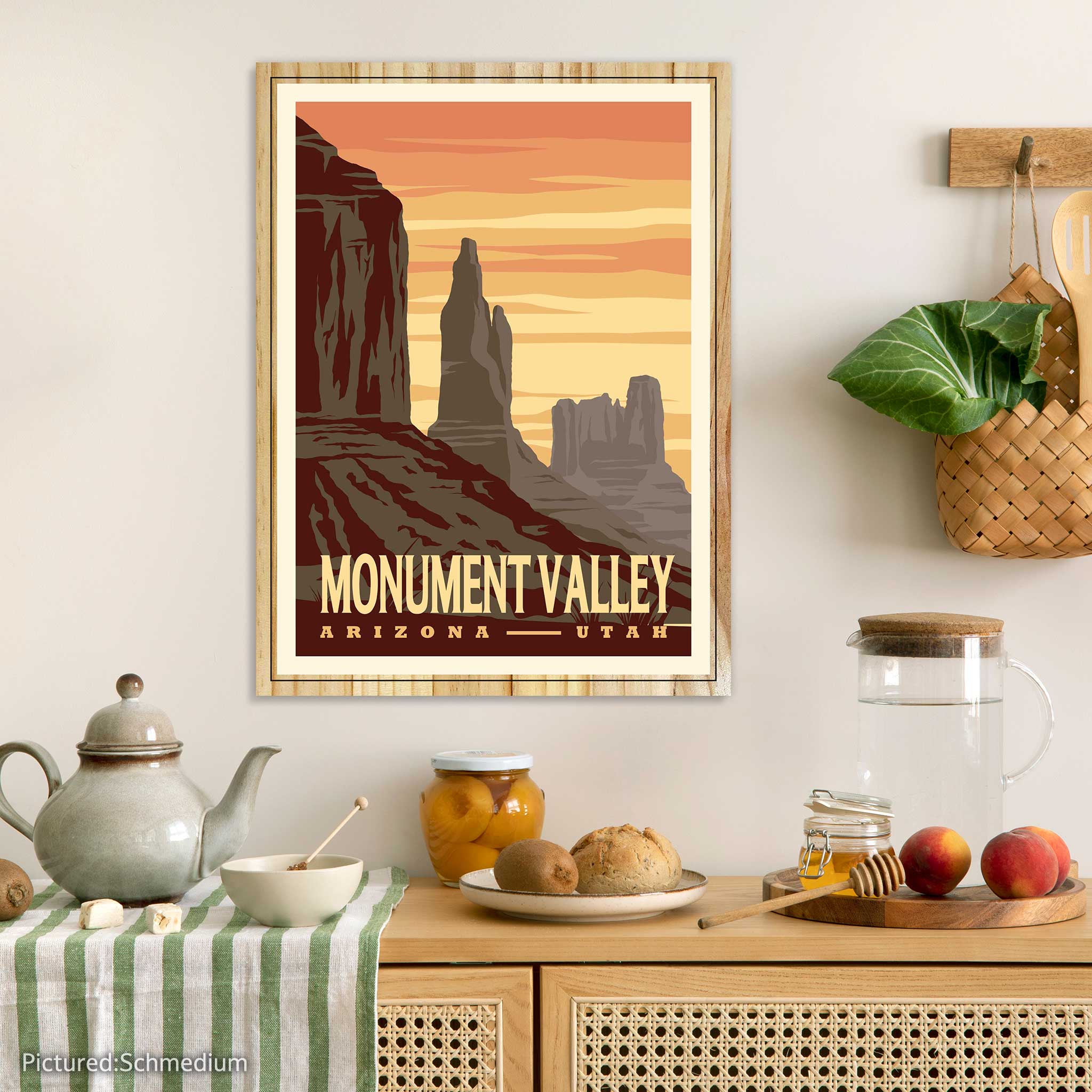 Valley – Poster Vintage Fire & Pine Monument