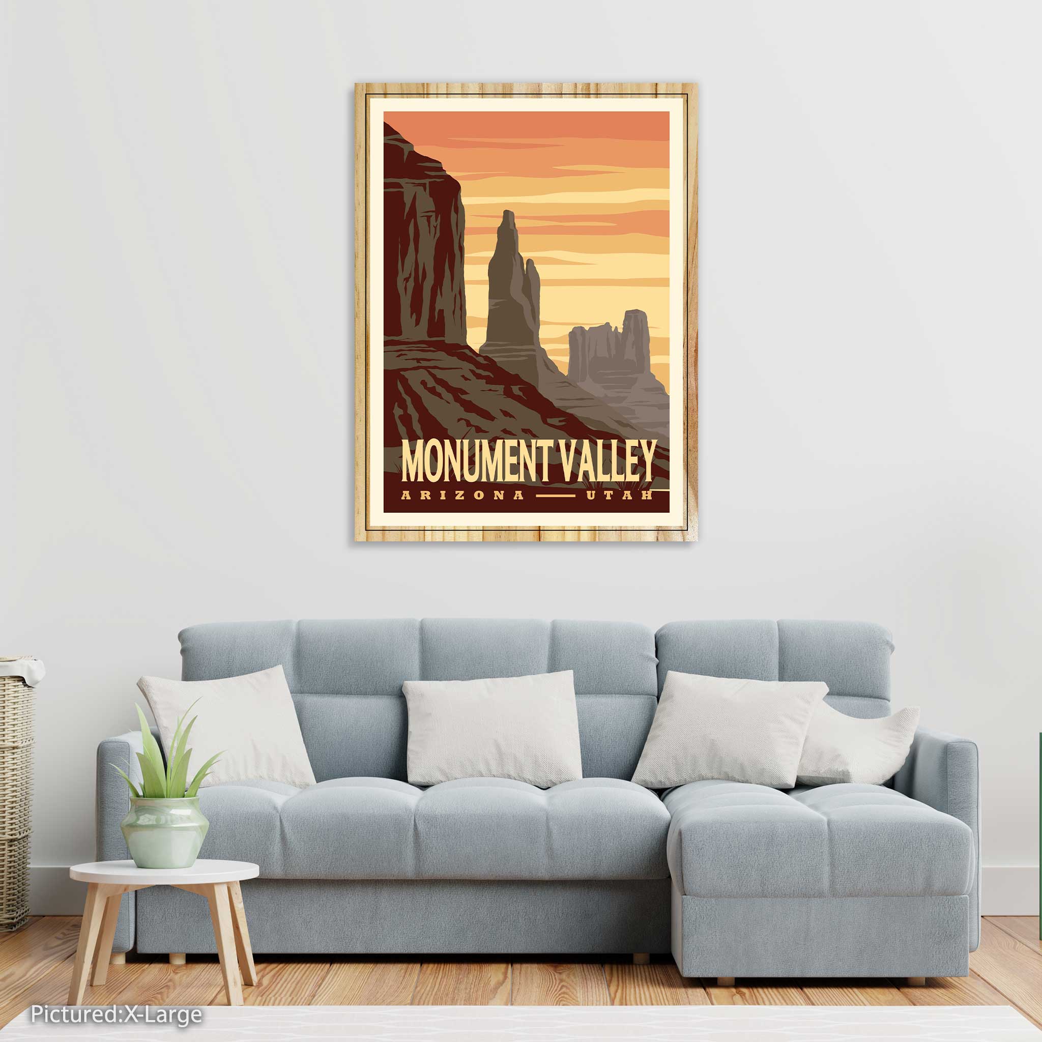 Monument Valley Vintage Poster – Fire & Pine | Poster