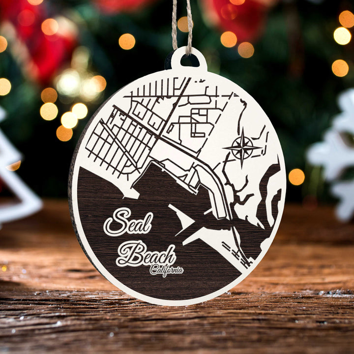 FP0680 - Seal Beach, CA Engraved Ornament (Bronze)