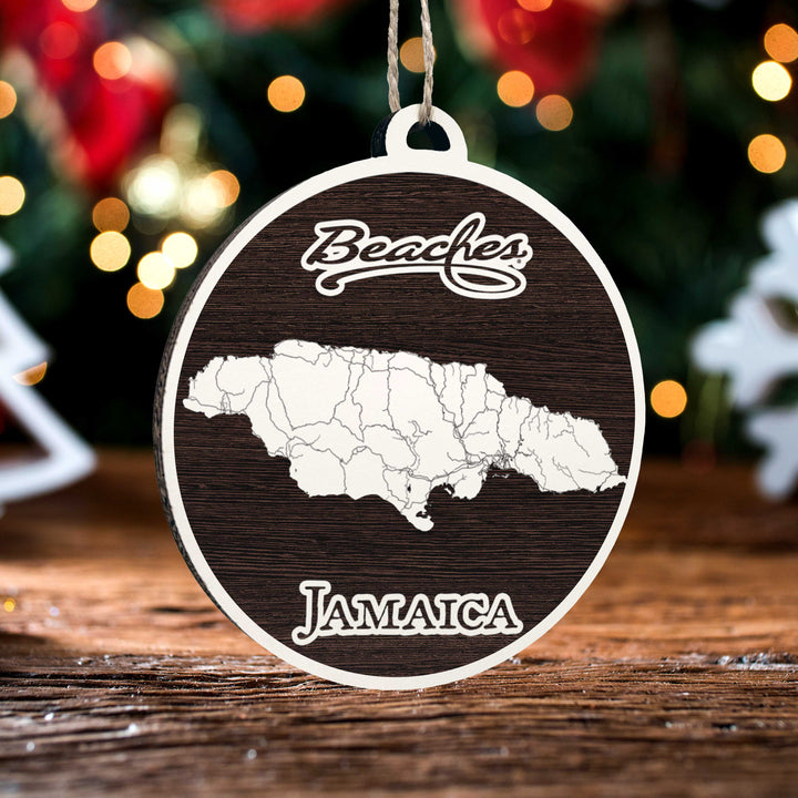 FP0699 - Jamaica Beaches Engraved Ornament (Bronze)