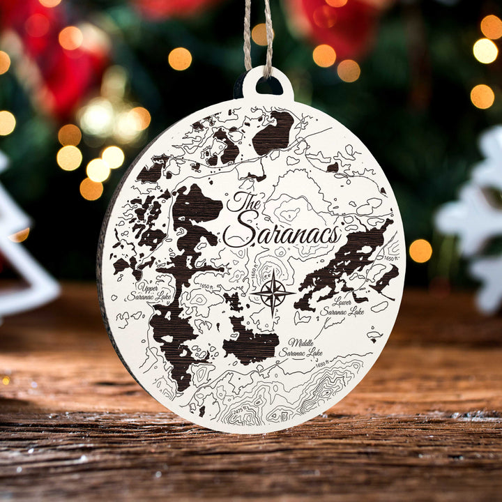 FP1112 - The Saranacs, NY Engraved Ornament (Silver)