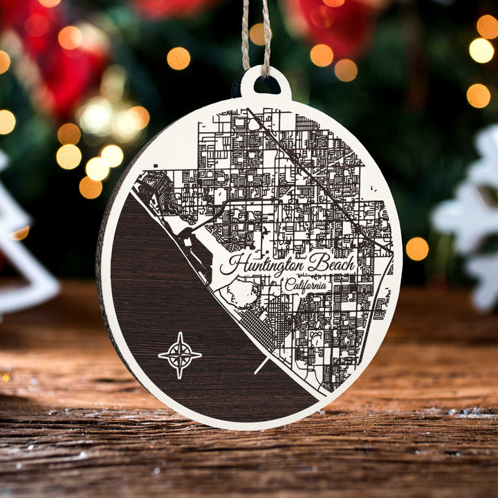 FP0680 - Huntington Beach, CA Engraved Ornament (Bronze)