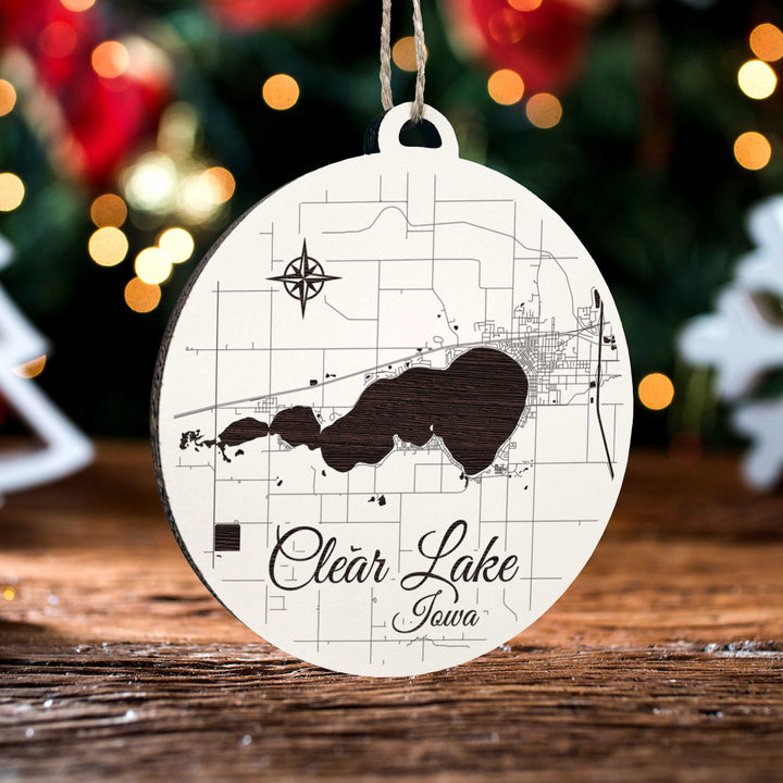 FP0827 - Clear Lake, IA Engraved Ornament (Standard)