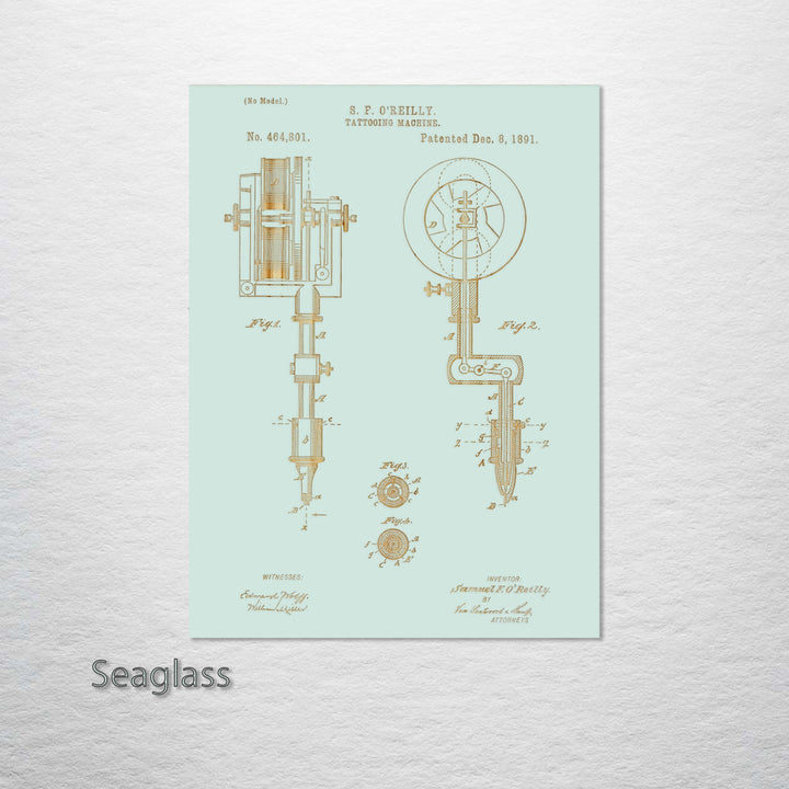FP0592 - Tattooing Machine Engraved Patent (Gold)
