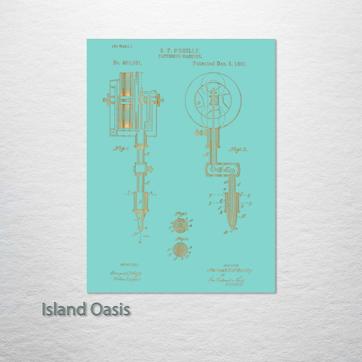 FP0592 - Tattooing Machine Engraved Patent (Gold)
