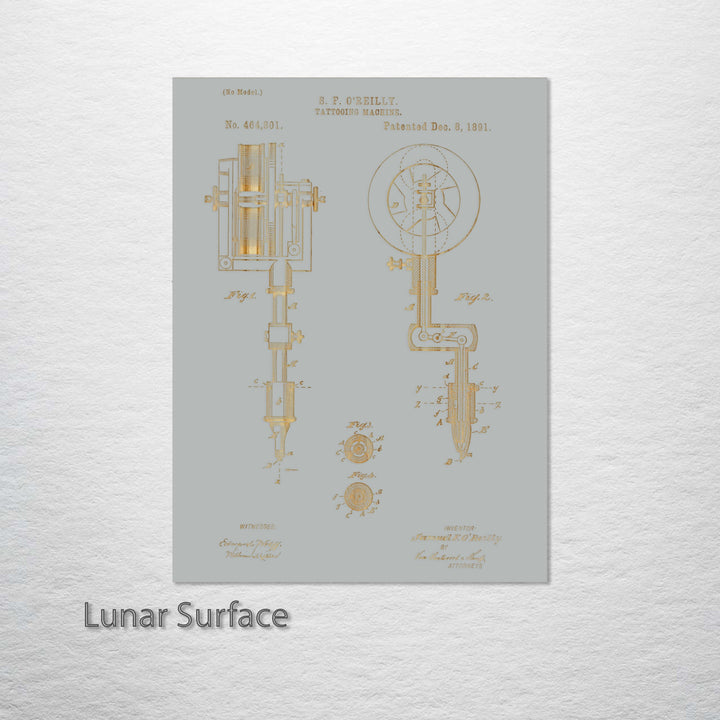 FP0592 - Tattooing Machine Engraved Patent (Gold)