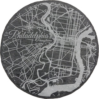Philadelphia, Pennsylvania Round Slate Coaster