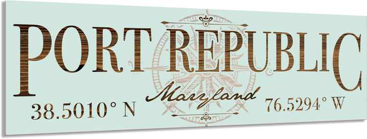 FP1354 - Port Republic, MD Compass Engraved Stick (Bronze)