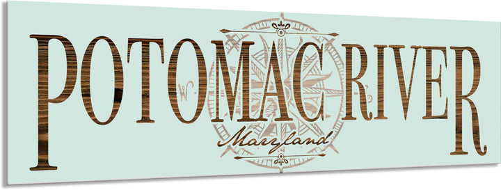 FP1354 - Potomac River, MD Compass Engraved Stick (Bronze)