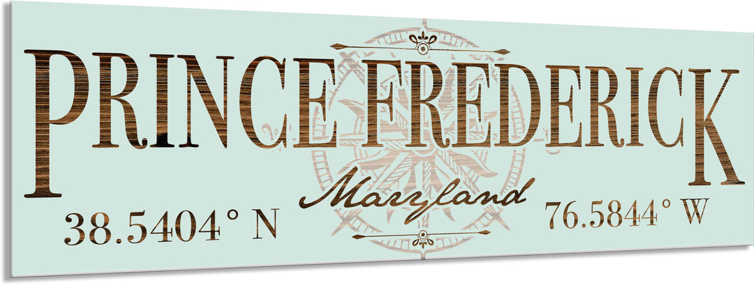 FP1354 - Prince Frederick, MD Compass Engraved Stick (Bronze)