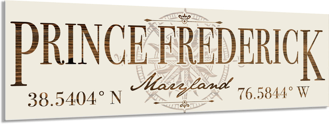 FP1354 - Prince Frederick, MD Compass Engraved Stick (Bronze)