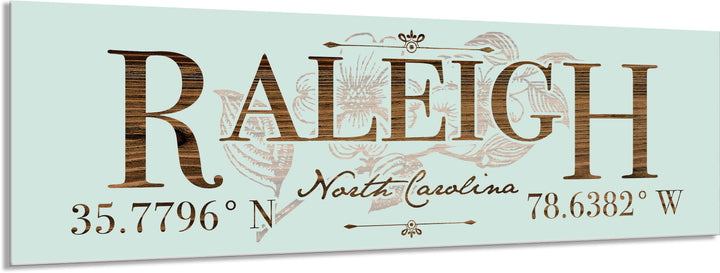 FP0849 - Raleigh, NC Flower Engraved Stick (Standard)