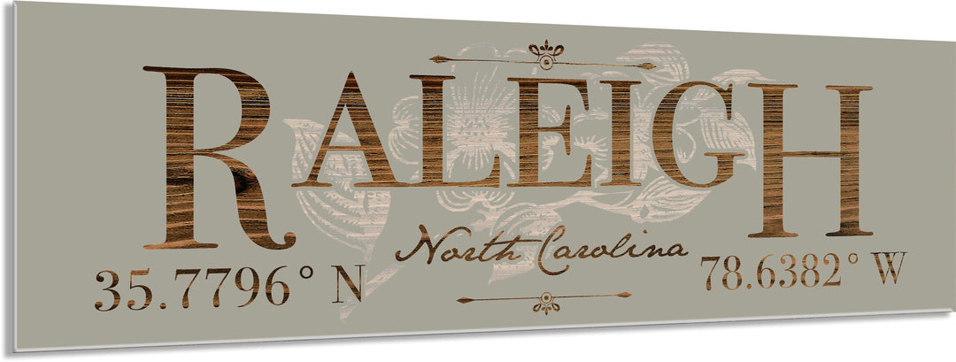 FP0849 - Raleigh, NC Flower Engraved Stick (Standard)