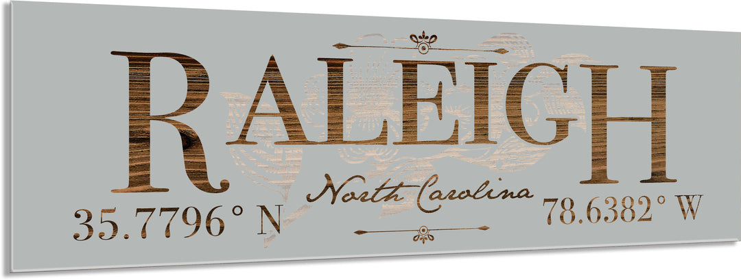 FP0849 - Raleigh, NC Flower Engraved Stick (Standard)