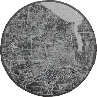 Rochester, New York Round Slate Coaster