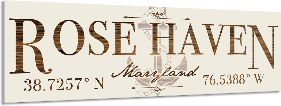 FP1354 - Rose Haven, MD Anchor Engraved Stick (Bronze)