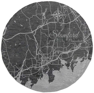 Stamford, Connecticut Round Slate Coaster