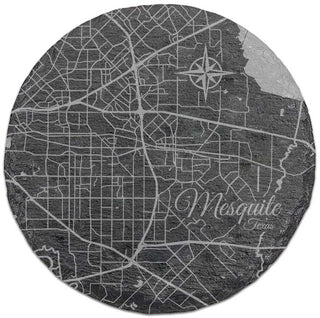Mesquite, Texas Round Slate Coaster